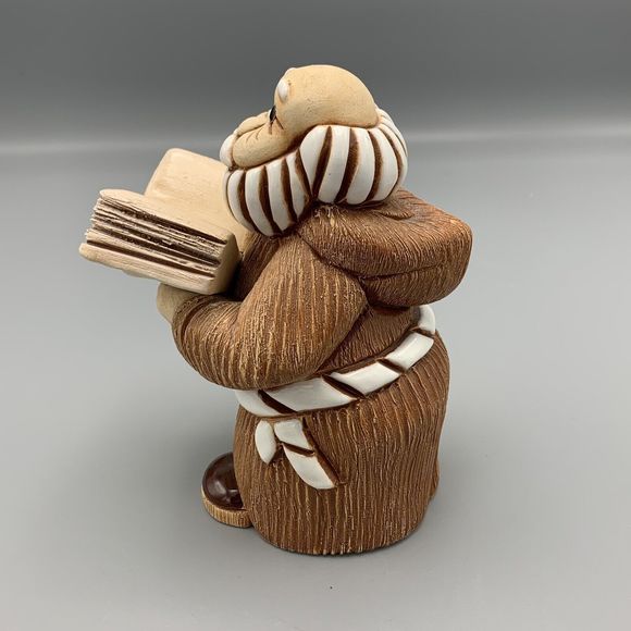 Uruguay Studio Pottery Large Priest Monk Holding Book Bible Religious Signed - Picture 6 of 11